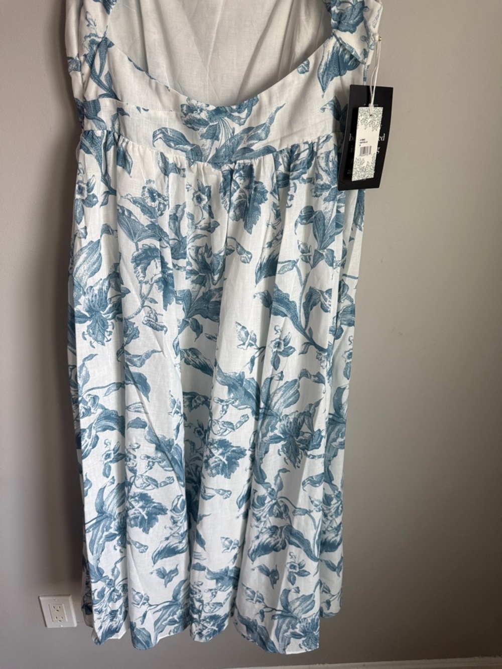 NEW Tuckernuck Hyacinth House Dusty Blue Floral Maizie Maxi Dress Medium - Picture 12 of 12